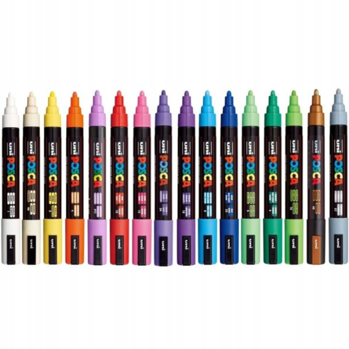 Marker UNI Posca z farbą plakatową PC-5M metaliczny-zielony (4)