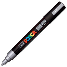 Marker UNI Posca z farbą plakatową PC-5M srebrny (2)