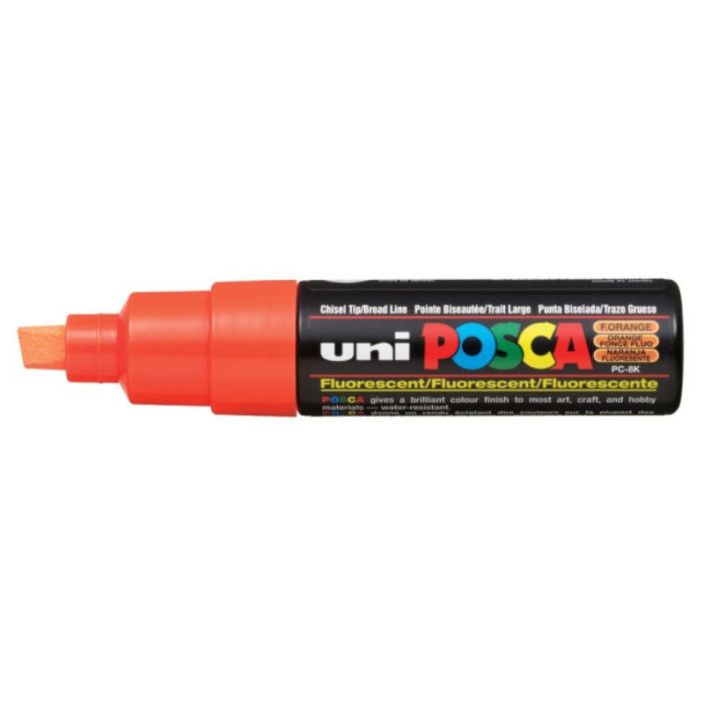 Marker UNI Posca z farbą plakatową PC-8K fluorescencyjny pomarańczowy (1)
