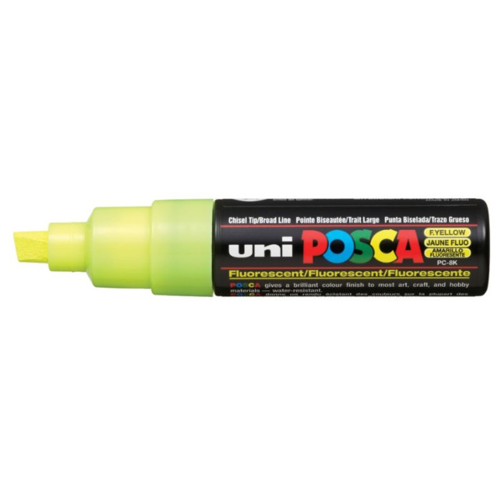 Marker UNI Posca z farbą plakatową PC-8K fluorescencyjny żółty (1)