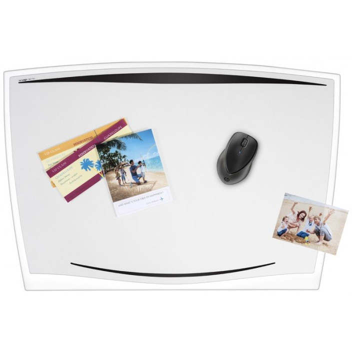 Mata na biurko CEP Pro Gloss transparentna czarna (2)