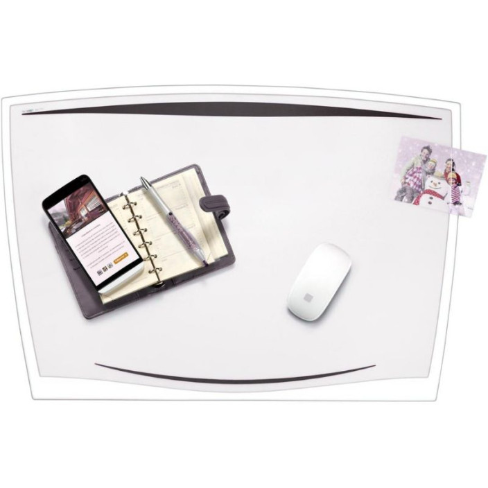 Mata na biurko CEP Pro Gloss transparentna czarna (3)