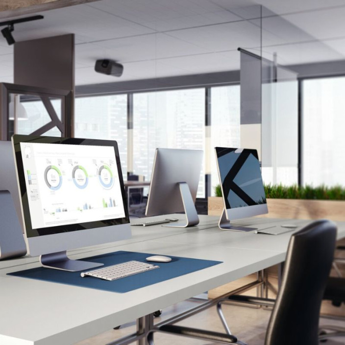 Mata na biurko DURABLE granatowa 530x400mm ozdobne krawędzie (2)