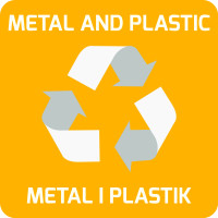 Naklejka ,,metal i plastik" ALDA Eko na kosz do segregacji