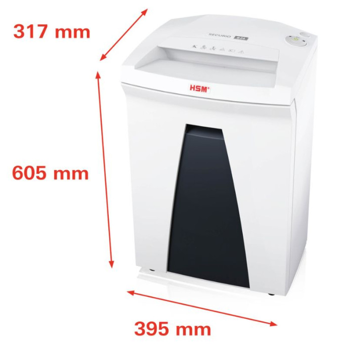 Niszczarka HSM SECURIO B24 1x5 mm biała 1784111O z automatyczną oliwiarką