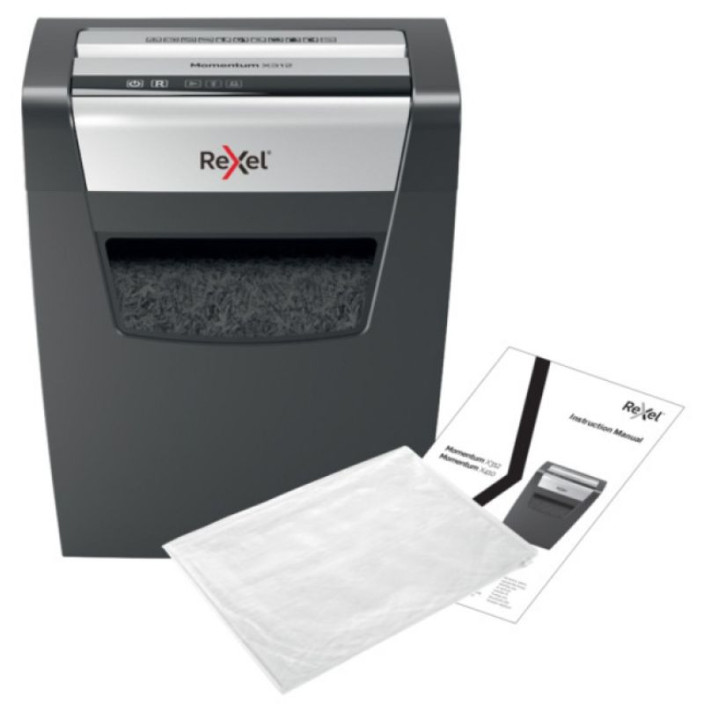 Niszczarka Rexel Momentum X312, konfetti, P-3, 12 kart., 23l, czarna