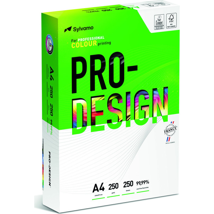 Papier PRO-DESIGN A4 250g do drukarki i ksero 250 ark. ryza