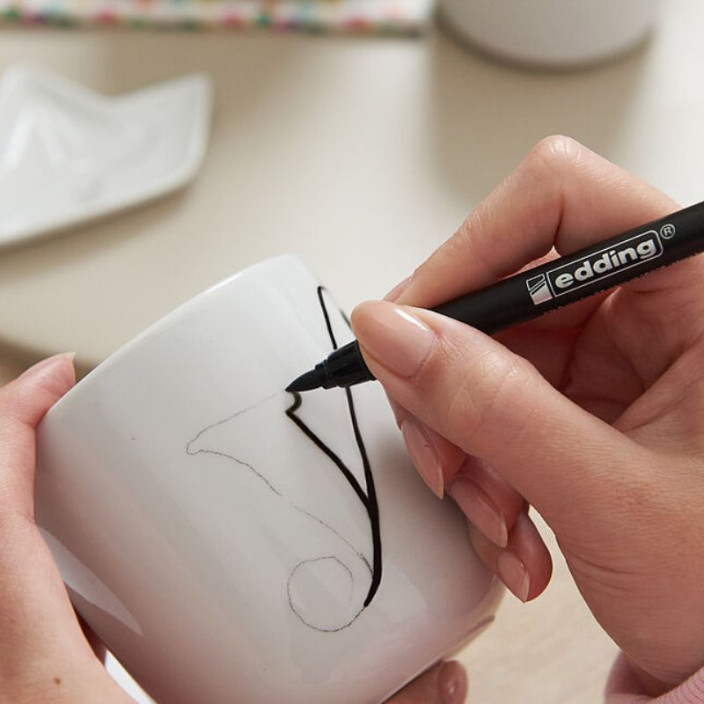 Pisak do ceramiki EDDING 4200 1-4mm pędzelkowy mix ciepłych kolorów 4szt. (6)