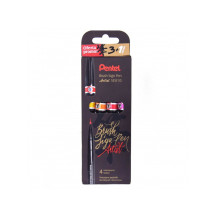 Pisak do kaligrafii PENTEL Brush Signpen Artist GFBP kpl. 4 szt.
