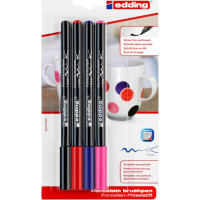 Pisak EDDING do ceramiki 4200 pędzelkowy 1-4mm mix ciepłych kolorów 4szt.