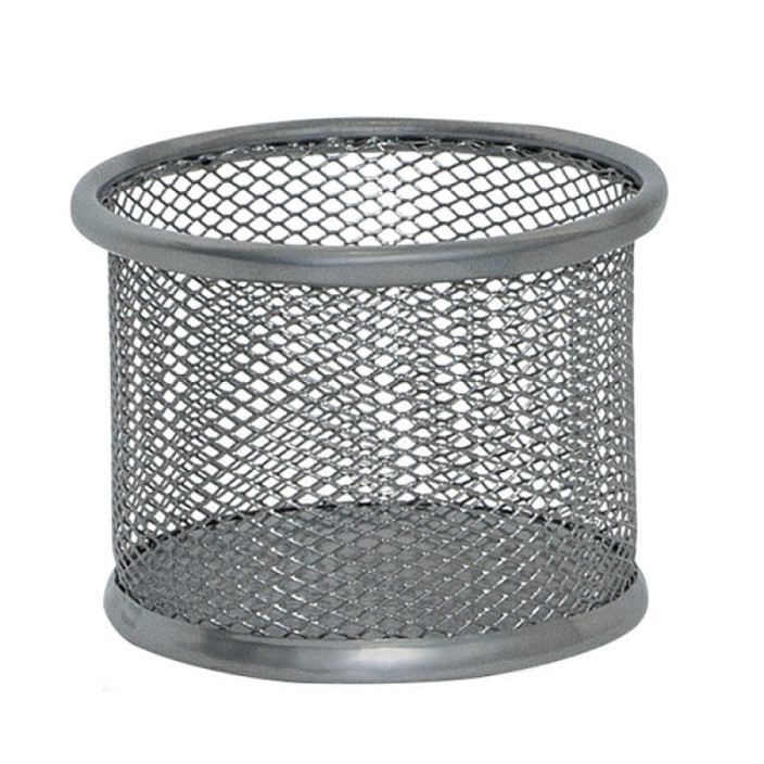 Pojemnik na biurko Q-CONNECT Office Set mały metalowy srebrny KF15104 