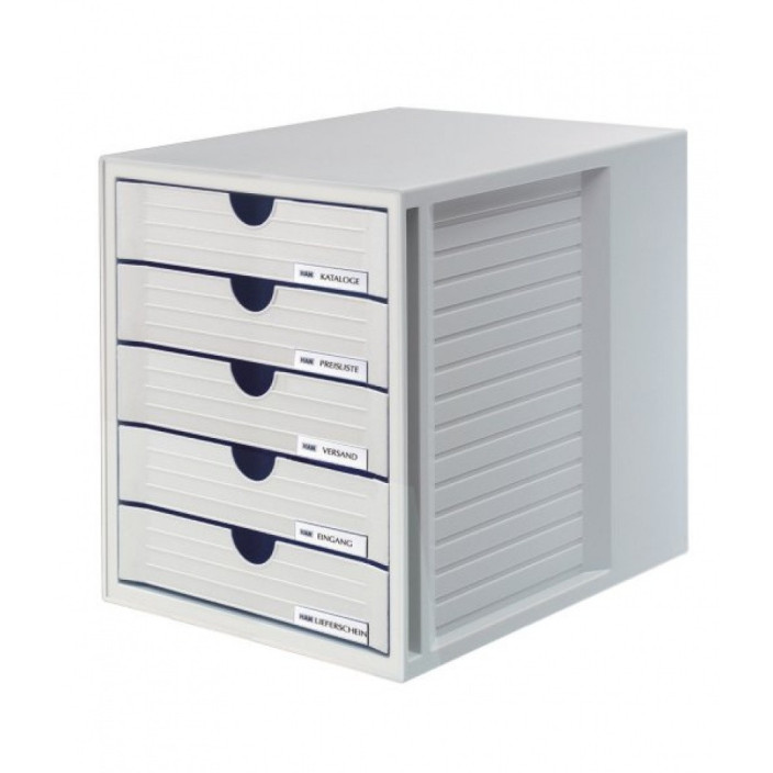 Pojemnik z 5 szufladami HAN System-box zamknięty szary