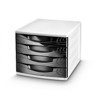 Pojemnik z szufladami CEP Origins czarne - 4 szufladki C6400-05