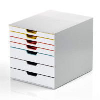 Pojemnik z szufladami DURABLE VARICOLOR Mix biały - 7 szuflad 762727