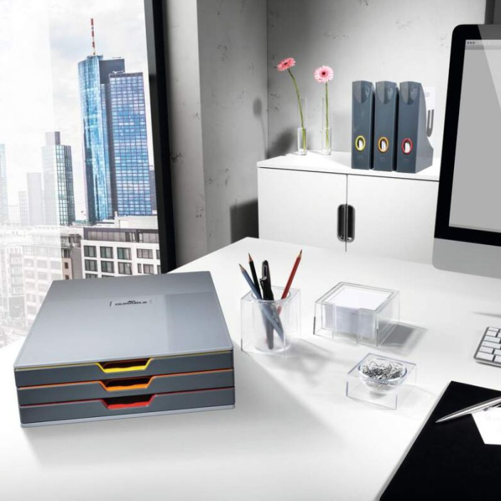 Pojemnik z szufladami DURABLE VARICOLOR szary - 3 szuflady 760327