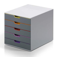 Pojemnik z szufladami DURABLE VARICOLOR szary - 5 szuflad 760527