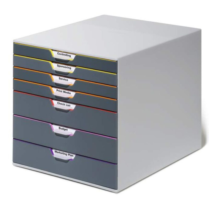 Pojemnik z szufladami DURABLE VARICOLOR szary - 7 szuflad 760727