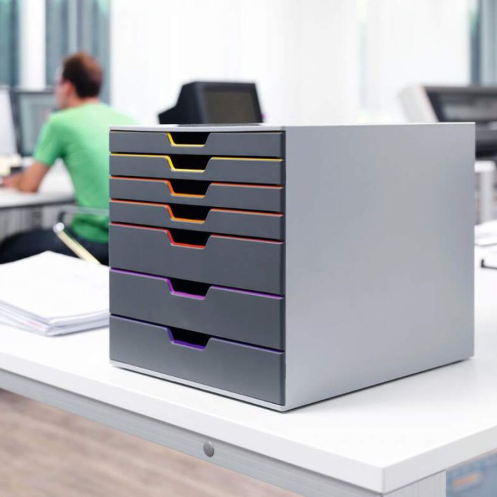 Pojemnik z szufladami DURABLE VARICOLOR szary - 7 szuflad 760727