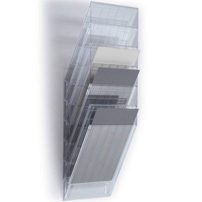 Pojemniki na dokumenty na ścianę DURABLE Flexiboxx A4 zestaw 6 sztuk pionowe transparentne  (1)