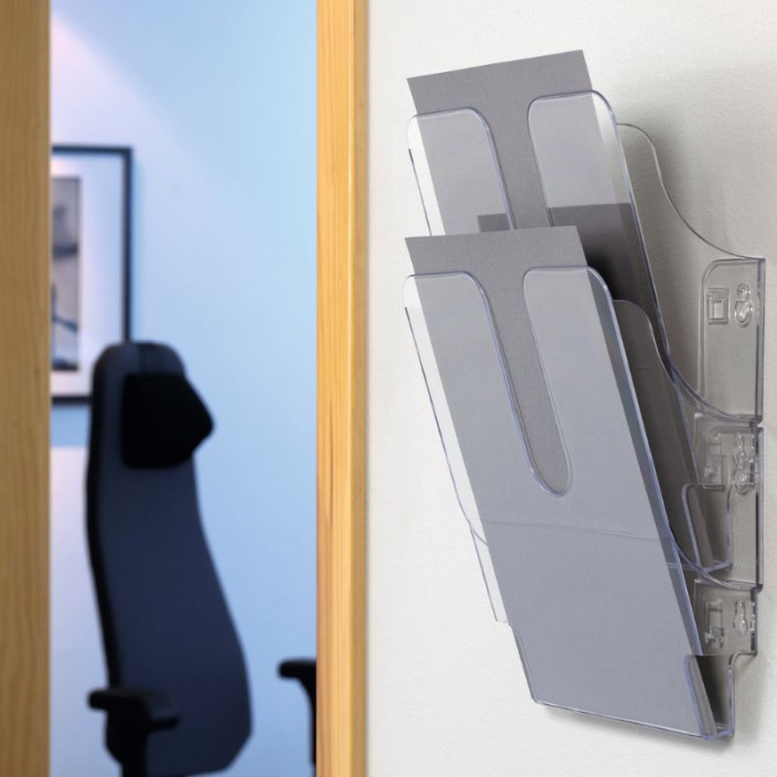 Pojemniki na dokumenty na ścianę DURABLE Flexiplus A4 zestaw 2 sztuki pionowe transparentne (4)