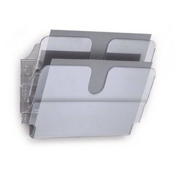 Pojemniki na dokumenty na ścianę DURABLE Flexiplus A4 zestaw 2 sztuki poziome transparentne (2)