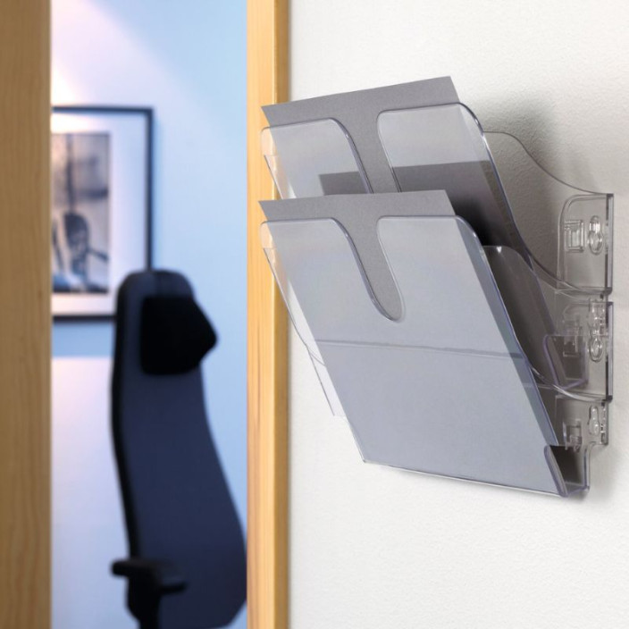 Pojemniki na dokumenty na ścianę DURABLE Flexiplus A4 zestaw 2 sztuki poziome transparentne (3)