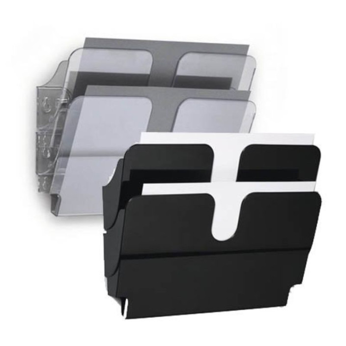 Pojemniki na dokumenty na ścianę DURABLE Flexiplus A4 zestaw 2 sztuki poziome transparentne (4)