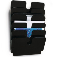 Pojemniki na dokumenty na ścianę DURABLE Flexiplus A4 zestaw 6 sztuk poziome czarne