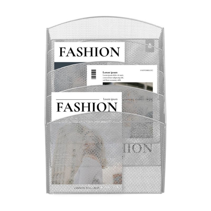 Pojemniki na dokumenty na ścianę Q-CONNECT Office Set zestaw 5 sztuk srebrne (8)