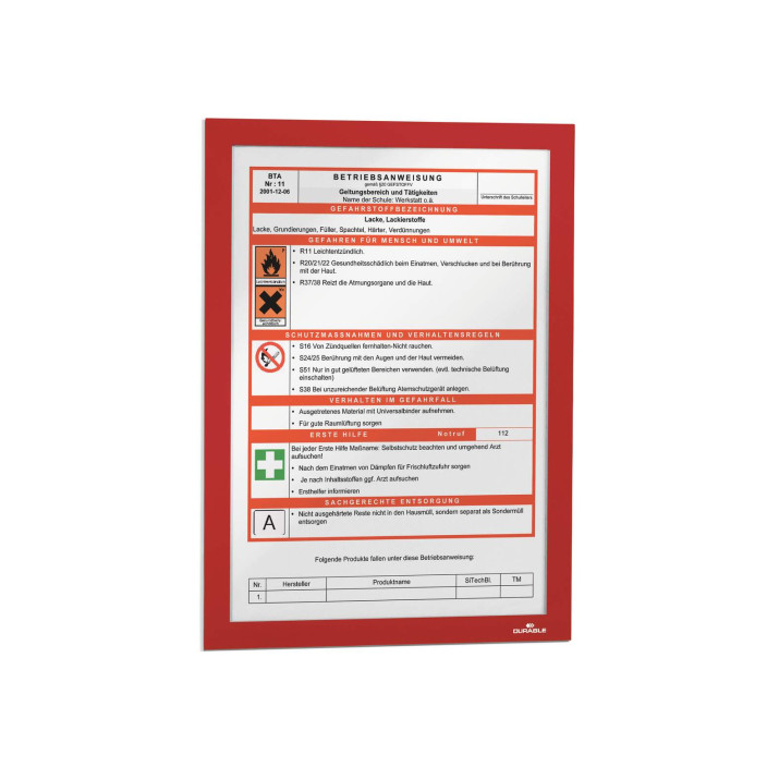 Ramka Duraframe samoprzylepna A4 10szt. czerwona DURABLE