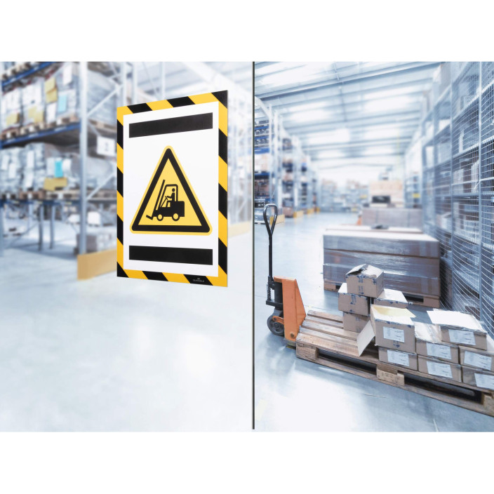 Ramka Duraframe Security samoprzylepna A4 2szt. żółto-czarna DURABLE