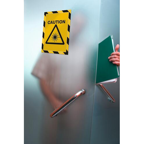 Ramka Duraframe Security samoprzylepna A4 2szt. żółto-czarna DURABLE