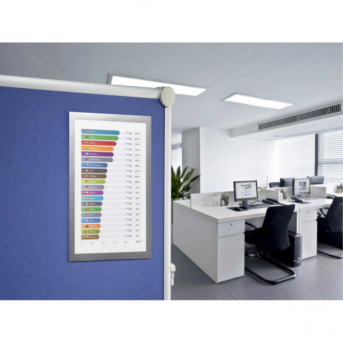 Ramka informacyjna DURABLE DURAFRAME GRIP A4 na powierzchnie tekstylne 1szt. srebrna