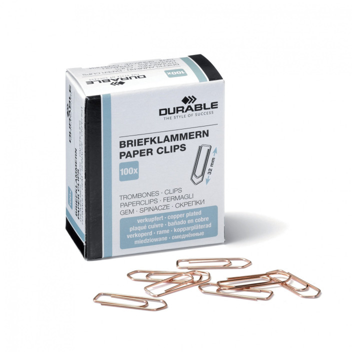 Spinacze biurowe DURABLE 32mm miedziowane 100szt. (1)