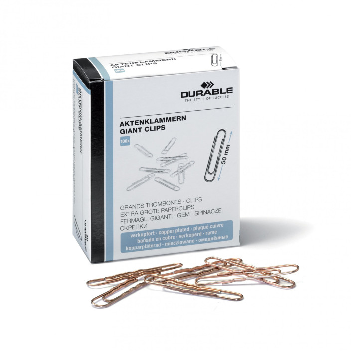 Spinacze biurowe DURABLE 50mm miedziowane 100szt. (1)