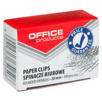 Spinacze biurowe OFFICE PRODUCTS 28mm okrągłe 100szt.