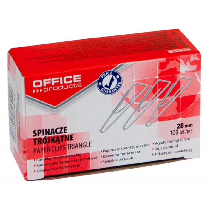 Spinacze biurowe OFFICE PRODUCTS 28mm trójkątne 100szt. (1)