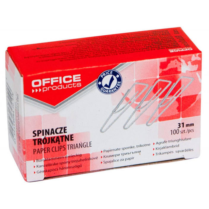 Spinacze biurowe OFFICE PRODUCTS 31mm trójkątne 100szt. (1)