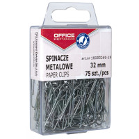 Spinacze biurowe OFFICE PRODUCTS 32mm okrągłe 75szt. w pudełku
