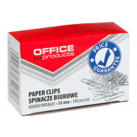 Spinacze biurowe OFFICE PRODUCTS 33mm okrągłe 100szt.
