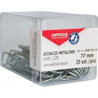 Spinacze biurowe OFFICE PRODUCTS 77mm okrągłe 25szt. w pudełku