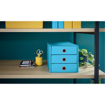 Szuflady na dokumenty LEITZ C&S Cosy niebieskie - 3 szufladki 53680061