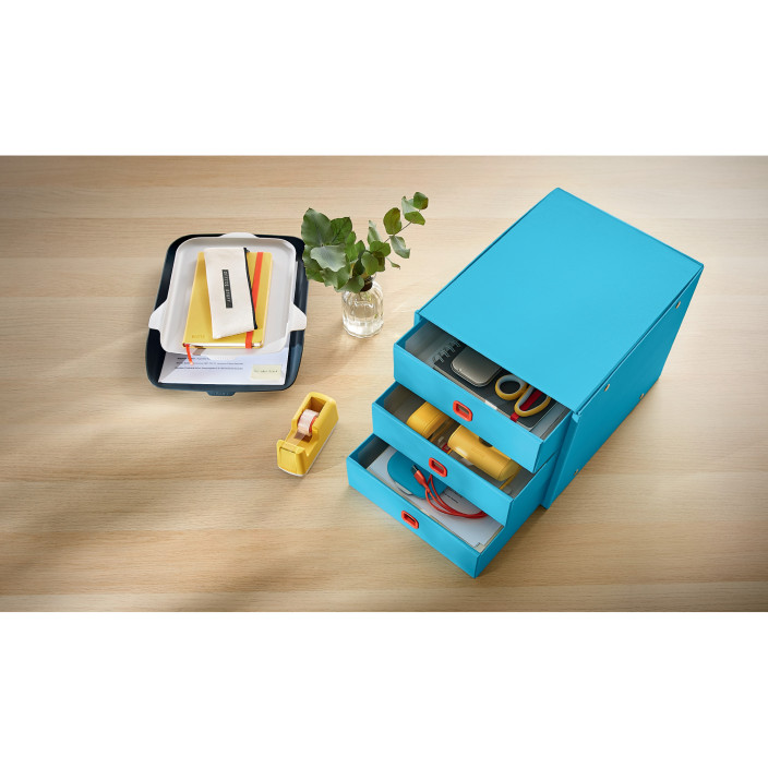 Szuflady na dokumenty LEITZ C&S Cosy niebieskie - 3 szufladki 53680061