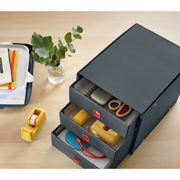 Szuflady na dokumenty LEITZ C&S Cosy szare - 3 szufladki 53680089