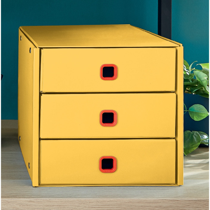 Szuflady na dokumenty LEITZ C&S Cosy żółte - 3 szufladki 53680019