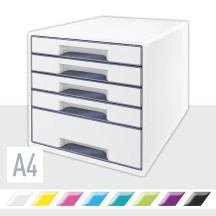 Szuflady na dokumenty LEITZ WOW białe - 5 szufladek 42142001