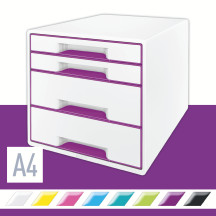Szuflady na dokumenty LEITZ WOW fioletowe - 4 szufladki 52132062 