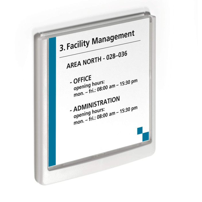 Tabliczka przydrzwiowa DURABLE Click Sign 149ｘ148,5mm biała