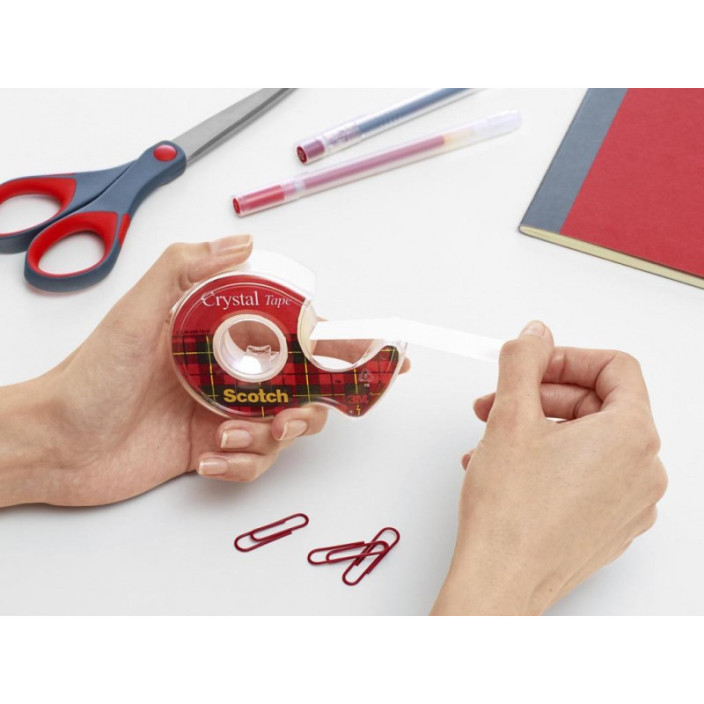 Taśma biurowa 19mm x 7,5m SCOTCH 600 Crystal Clear 600 z podajnikiem