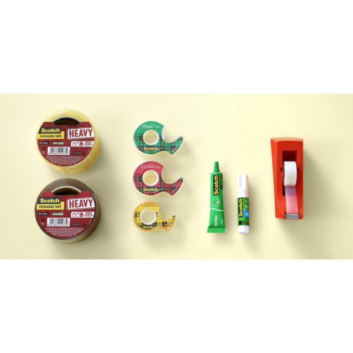 Taśma biurowa 19mm x 7,5m SCOTCH 600 Crystal Clear 600 z podajnikiem